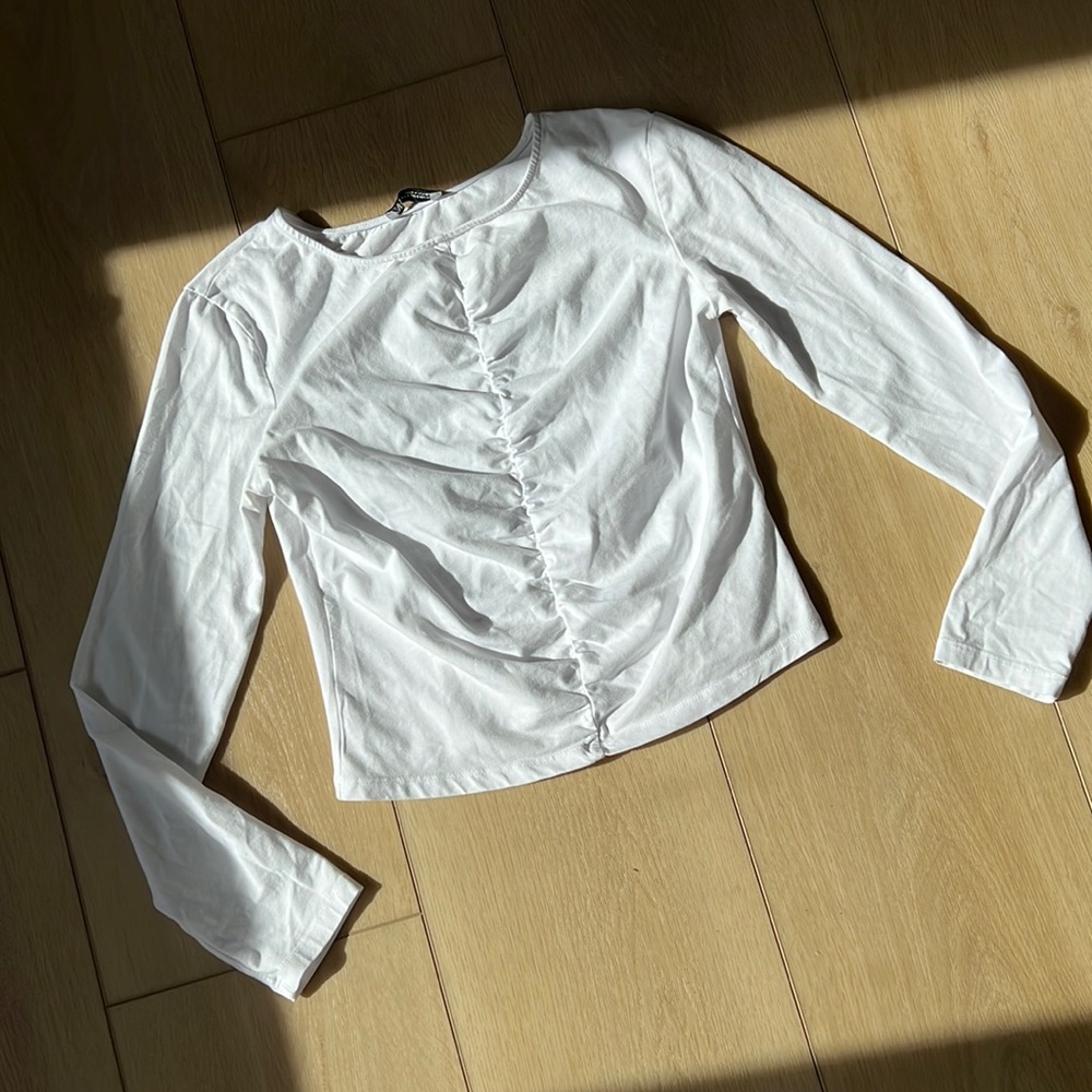Zara cropped shirt long sleeve
